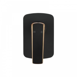 Esperia Matt Black & Rose Gold Shower/Bath Wall Mixer Solid Brass Wall Mounted Esperia Matt Black & Rose Gold Shower/Bath Wall Mixer Solid Brass Wall Mounted